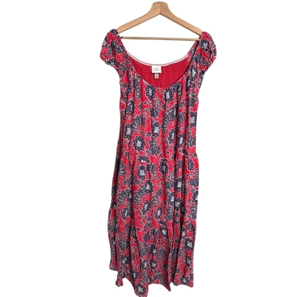 Knox Rose Midi Dress Cottagecore Red Floral Lightweight Flowy XL